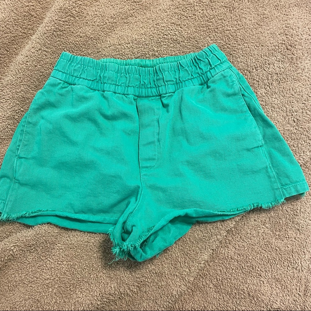 Green Zara shorts